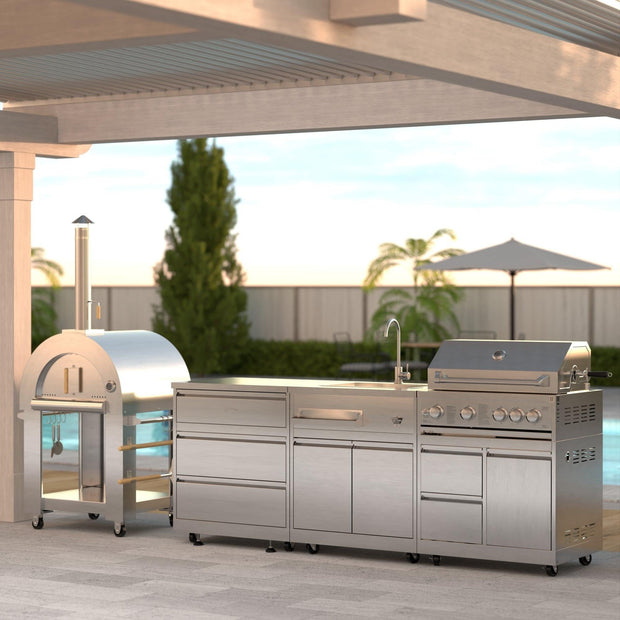 Private Modular 304 Stainless Steel Outdoor Kitchen Sink Environmental Protection With Cupboard