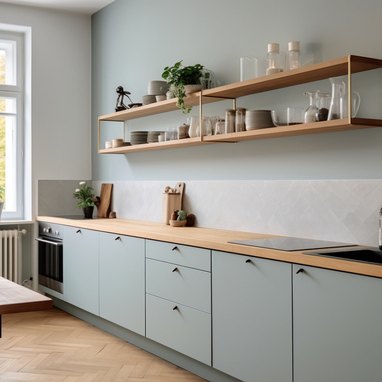 CE Certified One Line Shape 304 Stainless Steel Kitchen Cabinet - Anti Insect, Smooth Surface