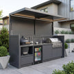 Bespoke Durable Stainless Steel Outdoor BBQ Kitchen Shed – Canopy Roof, Gas BBQ With Sink for Patio