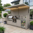 Bespoke Weatherproof Stainless Steel Outdoor Kitchen Shed – Open Design With Canopy, Kamado With Sink for Patio