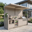 Made-to-Order Weatherproof Stainless Steel Outdoor Kitchen Pod – Covered Canopy, BBQ Grill & Sink for Backyard