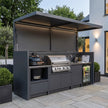 Custom Rustproof Stainless Steel Outdoor BBQ Pod – Canopy Roof, Kamado Grill Station for Garden
