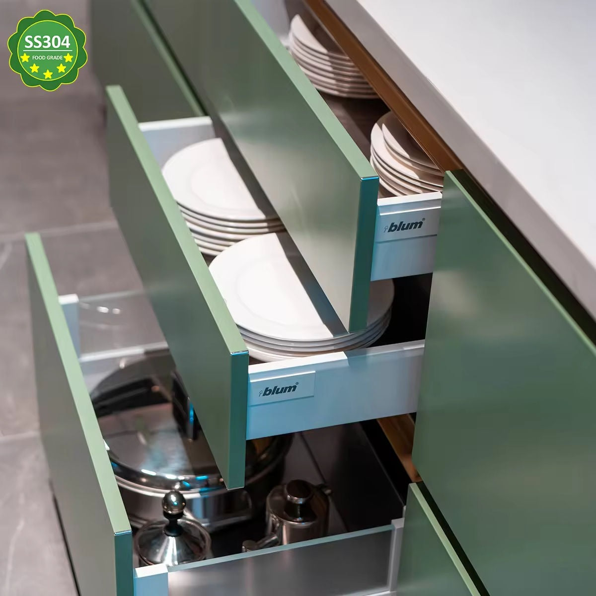 Custom One Line Shape 304 Stainless Steel Kitchen Cabinet - Antirust, High Quality