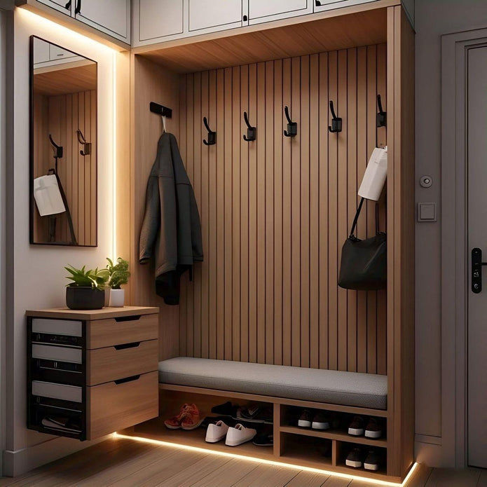For Entryway Corner Stainless Steel Entryway Cabinet With Shoe & Coat Storage