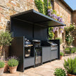 Made-to-Order Stainless Steel Outdoor Kitchen Shed with BBQ Pod – Power Door, Kamado Grill Station for Villa Courtyard