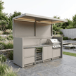 Bespoke Stainless Steel Outdoor Kitchen Shed – Open Design With Canopy, Sink Station for Villa Courtyard