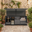 Tailor-Made Rustproof Stainless Steel Outdoor Kitchen & BBQ Shed – Fold-Away Door, Kamado Grill Station for Patio