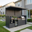 Custom Rustproof Stainless Steel Outdoor BBQ Pod – Canopy Roof Design, Kamado With Sink for Poolside