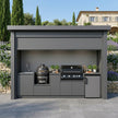 Bespoke Stainless Steel Outdoor BBQ Kitchen Shed – Roller Shutter Door, BBQ Grill & Sink for Backyard