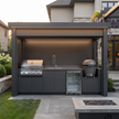 Made-to-Order Stainless Steel Outdoor Kitchen Pod – Roller Shutter Door, BBQ Grill & Sink for Backyard