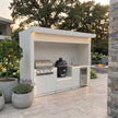 Made-to-Order Premium Stainless Steel Outdoor Kitchen Pod – Roller Shutter Door, Kamado Grill Station for Garden