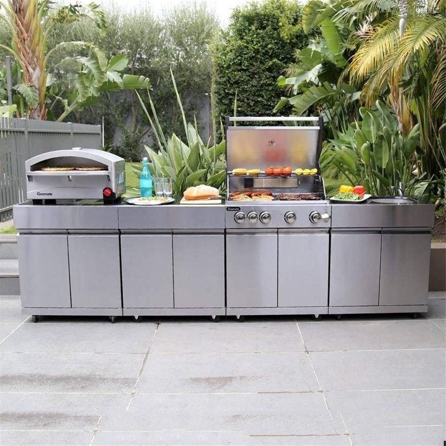 European Style Modular 304 Stainless Steel Outdoor Kitchen BBQ Island Anti Deformation