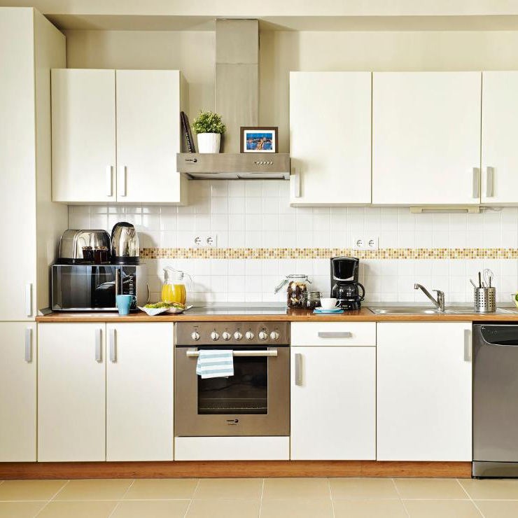 Custom Size One Line Shape Stainless Steel Kitchen Cabinet - Moisture Resistant, Cool Colors