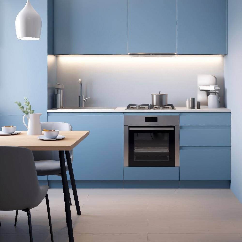 Premium One Line Shape 304 Stainless Steel Kitchen Cabinet - Antirust, Dining Room Use