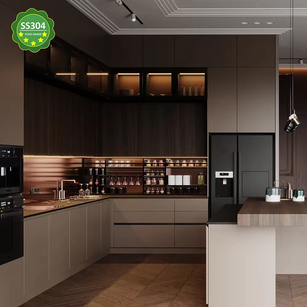 Hot Selling Island 304 Kitchen Cabinet - Moisture Proof, Cool Colors