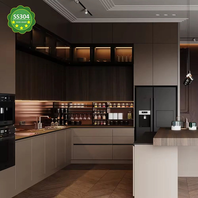 Hot Selling Island 304 Kitchen Cabinet - Moisture Proof, Cool Colors