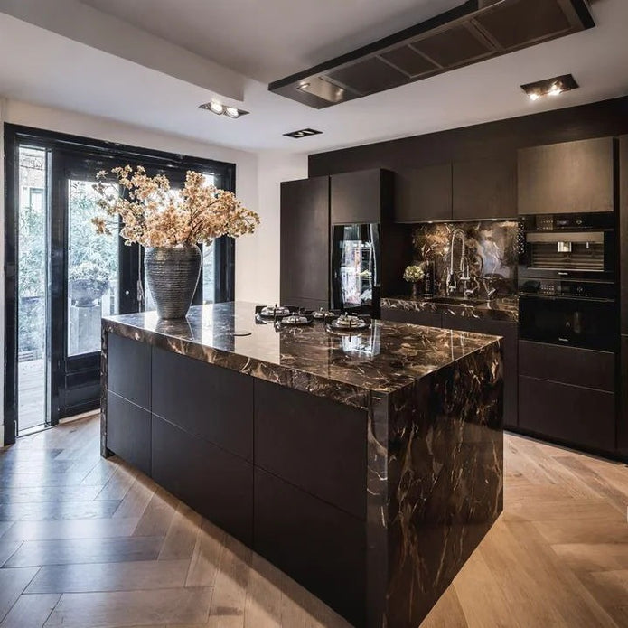 New Design Island Stainless Steel Kitchen Cabinet - Zero Formaldehyde, Scratch-Resistant