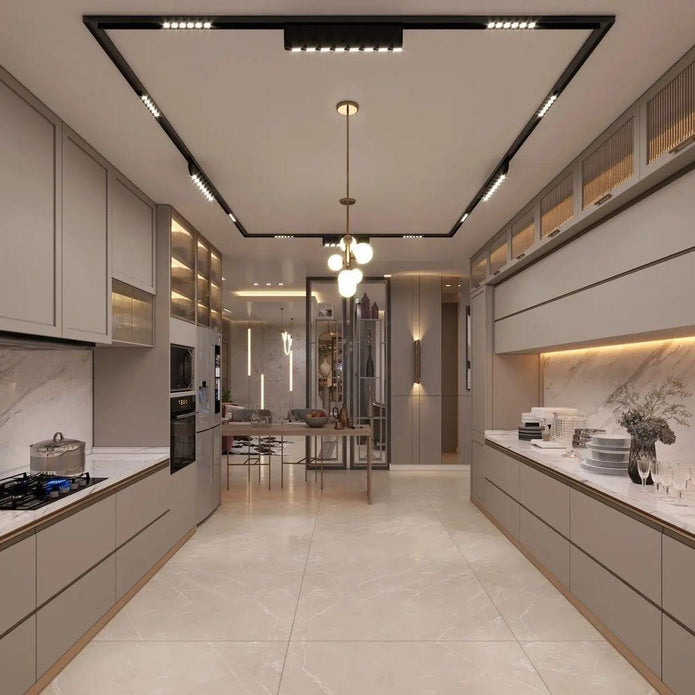 Custom Parallel Layout 304 Stainless Steel Kitchen Cabinet - Anti Insect, Premium