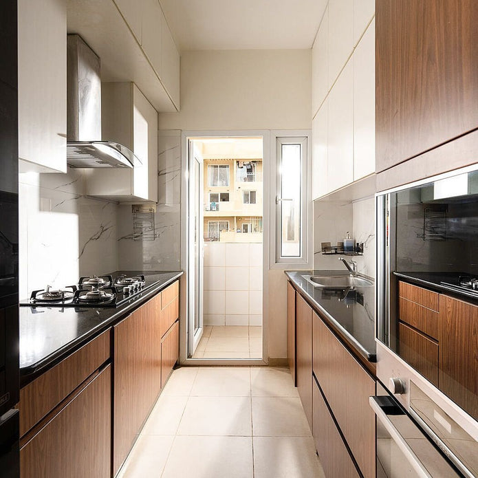 Factory Direct Parallel Layout 304 Kitchen Cabinet - Antirust, Modern Minimalist