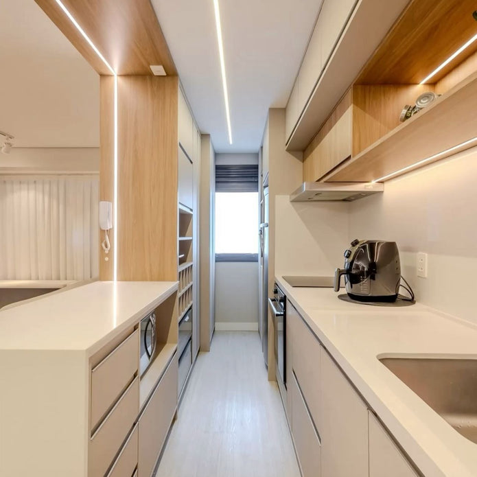 High End Parallel Layout Stainless Steel Kitchen Cabinet - Zero Formaldehyde, Smooth Surface