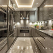 New Design Parallel Layout Stainless Steel Kitchen Cabinet - Antibacterial, Scratch-Resistant