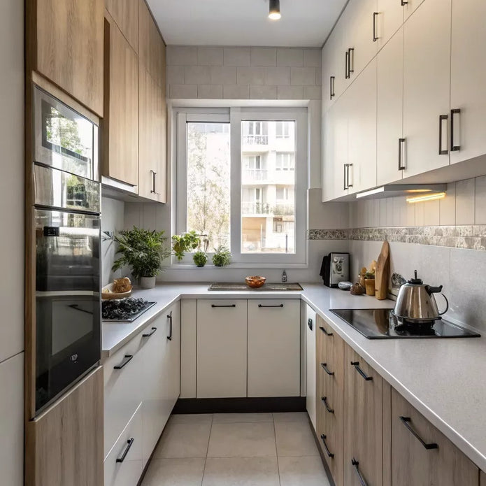 Custom Size Parallel Layout Stainless Steel Kitchen Cabinet - Waterproof, Cool to Touch