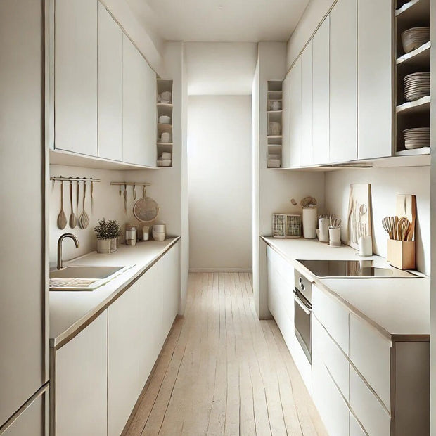 Durable Parallel Layout Stainless Steel Kitchen Cabinet - Corrosion Preventive, Storage Area