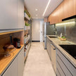 Luxury Parallel Layout 304 Kitchen Cabinet - Moisture Resistant, Meal Preparation Area