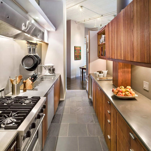 Private Parallel Layout 304 Stainless Steel Kitchen Cabinet - Zero Formaldehyde, Hotel