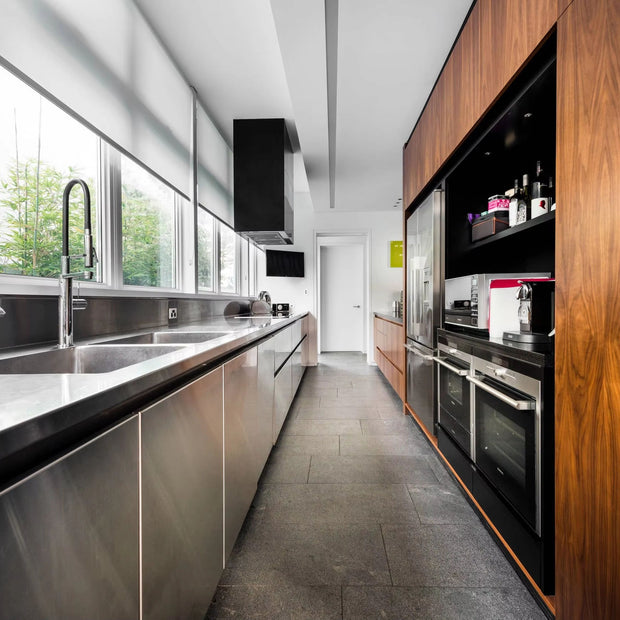 Private Parallel Layout 304 Stainless Steel Kitchen Cabinet - Zero Formaldehyde, Hotel