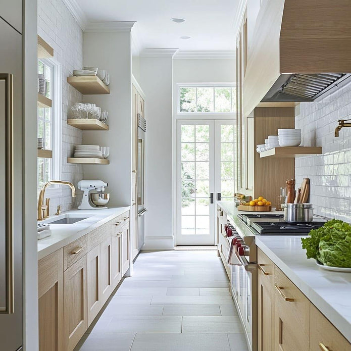 New Product Parallel Layout Stainless Steel Kitchen Cabinet - Moisture Proof, Villa