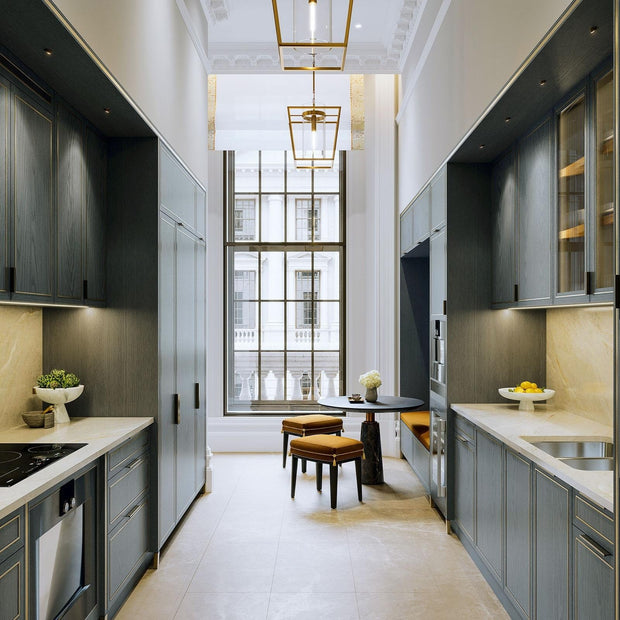 European Style Parallel Layout Stainless Steel Kitchen Cabinet - Antirust, Modern Design