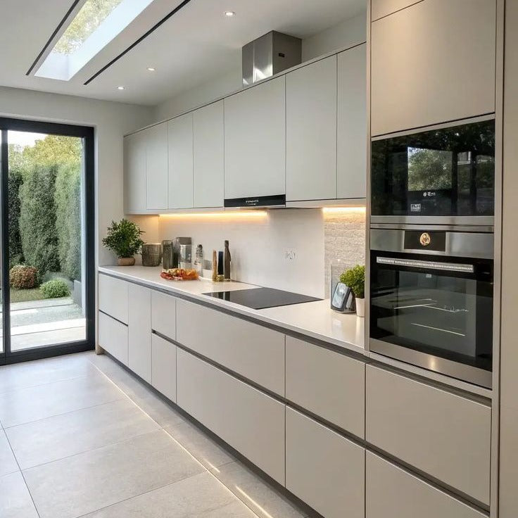 Luxury One Line Shape 304 Kitchen Cabinet - Zero Formaldehyde, Meal Preparation Area