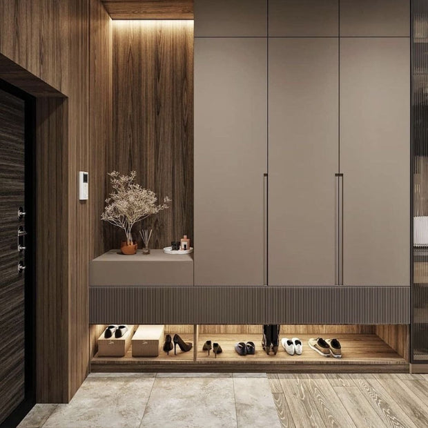 304 Stainless Steel Entryway Cabinet With Anti-fingerprint Coat Hooks For Foyer