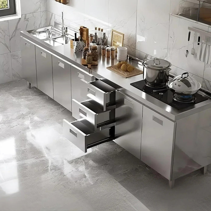 New Product One Line Shape Stainless Steel Kitchen Cabinet - Anti Insect, Hotel Application