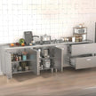 High Quality One Line Shape 304 Kitchen Cabinet - Shock Resistance, Villa Use