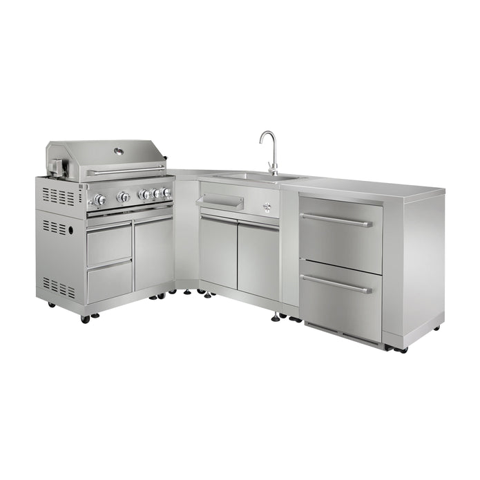 Modular Made To Order 304 Stainless Steel Outdoor Garden Kitchen Modern Design For Villa