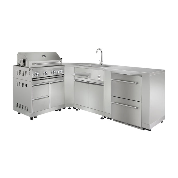 Modular Made To Order 304 Stainless Steel Outdoor Garden Kitchen Modern Design For Villa