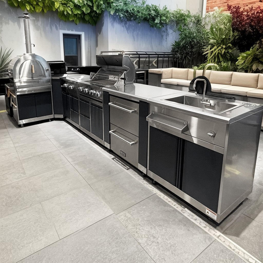 Environmental Protection Modular SS304 Stainless Steel Outdoor Kitchen Sink For Garden