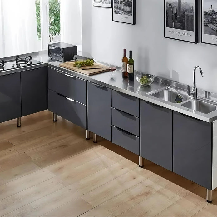 OEM L Shaped SS304 Kitchen Cabinet - Mildew Proof, High Quality