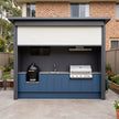 Cuisine d'extérieur sur mesure en acier inoxydable avec remise – Porte roulante, barbecue à gaz avec évier pour jardin