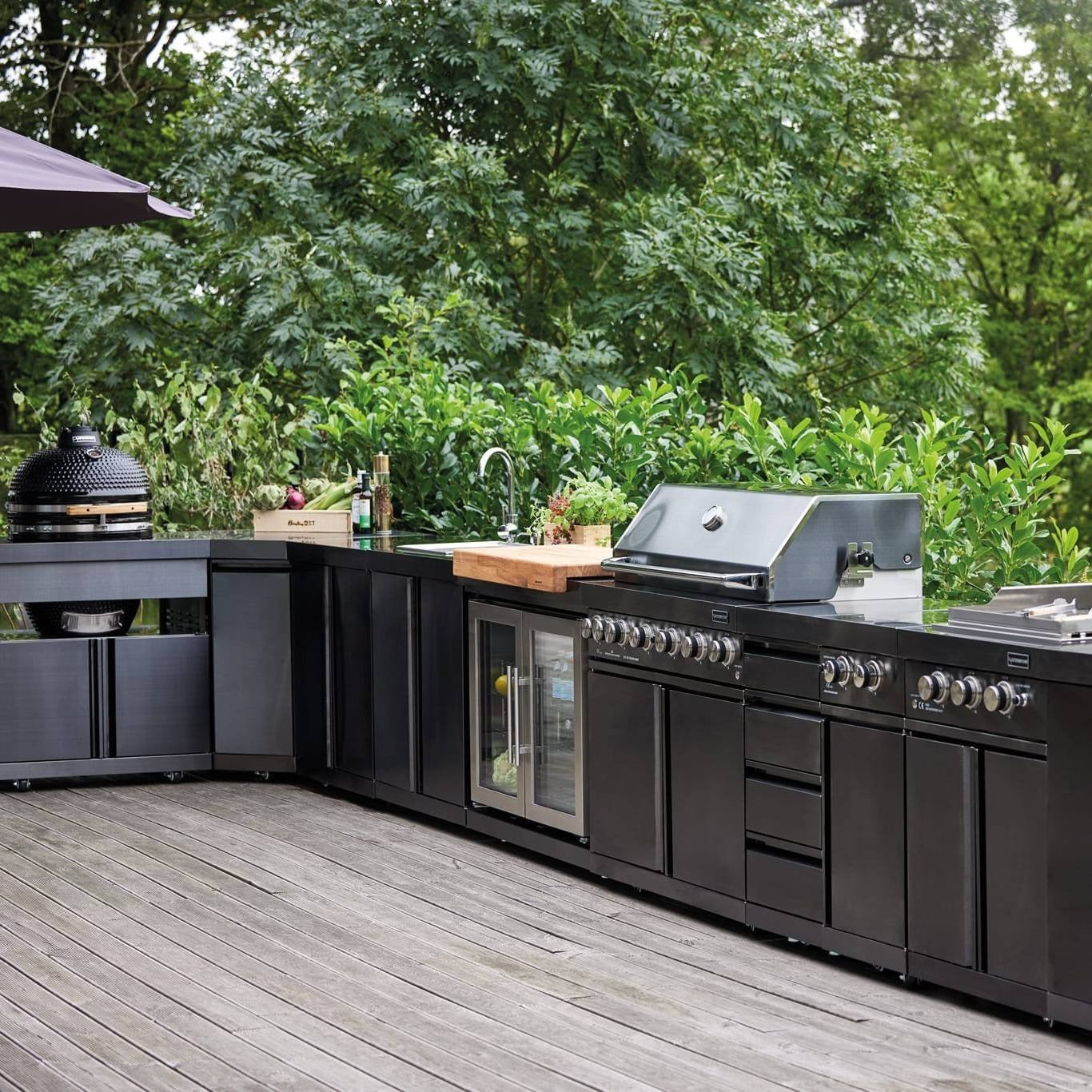 For Backyard Modular Stainless Steel Outdoor Kitchen Cabinets Moisture Proof With Sink