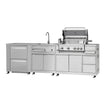 Shock Resistance Modular SS304 Stainless Steel Outdoor Garden Kitchen With MINI Glass Fridge
