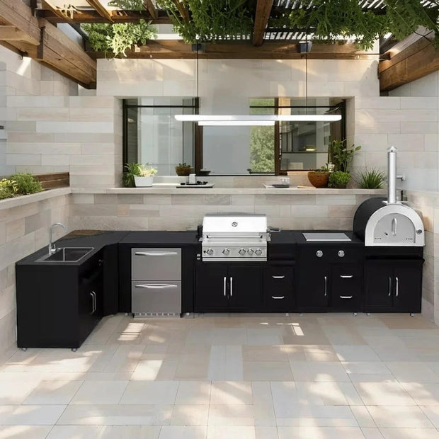 Anti Deformation Modular SS304 Stainless Steel Outdoor Kitchen Grill Island For Patio