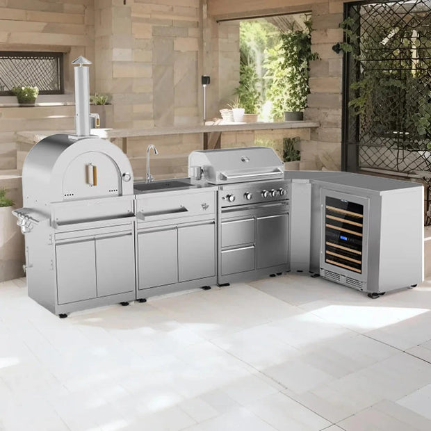 Modular Stainless Steel Outdoor Kitchen Appliances Cool To The Touch With Refrigerator