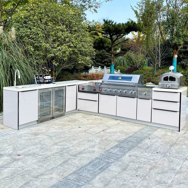Anti Deformation Custom SS304 Stainless Steel Outdoor Kitchen Grill Island For Patio