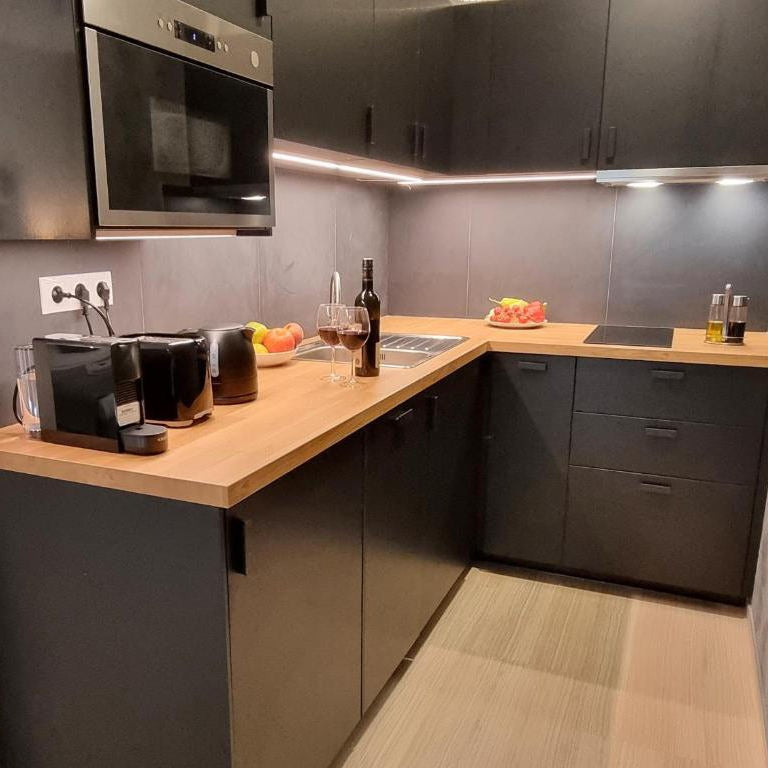 European Style L Shaped Stainless Steel Kitchen Cabinet - Waterproof, Modern Design
