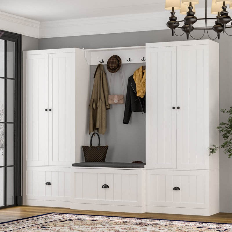 Anti-scratch Stainless Steel Entryway Cabinet For Front Door Area With Shoe Shelves