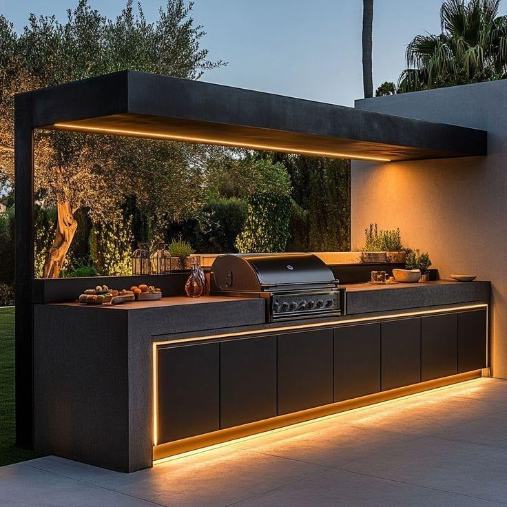 Custom Stainless Steel Outdoor Kitchen Appliances Cool To The Touch With Refrigerator