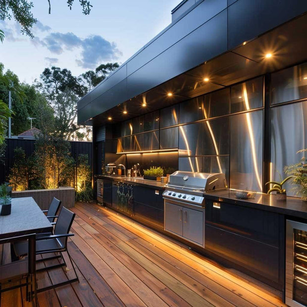 Custom Stainless Steel Outdoor Kitchen Appliances Cool To The Touch With Refrigerator
